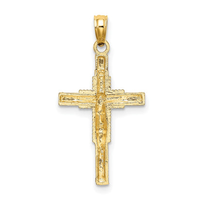 10K Beaded Accent Crucifix Charm