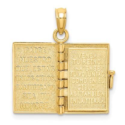 10K 3-D Moveable Pages SANTA BIBLIA Bible Opens with Lords Prayer in Spanish Inside Pendant