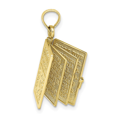 10K 3-D Moveable Pages SANTA BIBLIA Bible Opens with Lords Prayer in Spanish Inside Pendant