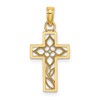 10K Flower In Cross Charm