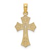 10K Textured Cut-Out Center Cross Charm
