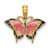 10K Small Pink and Black Enameled Butterfly Charm