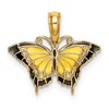 10K Small Yellow and Black Enameled Butterfly Charm