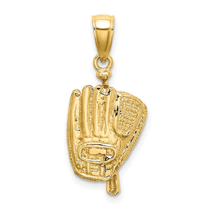10K 3-D Polished Baseball Glove/Bat/Ball Charm