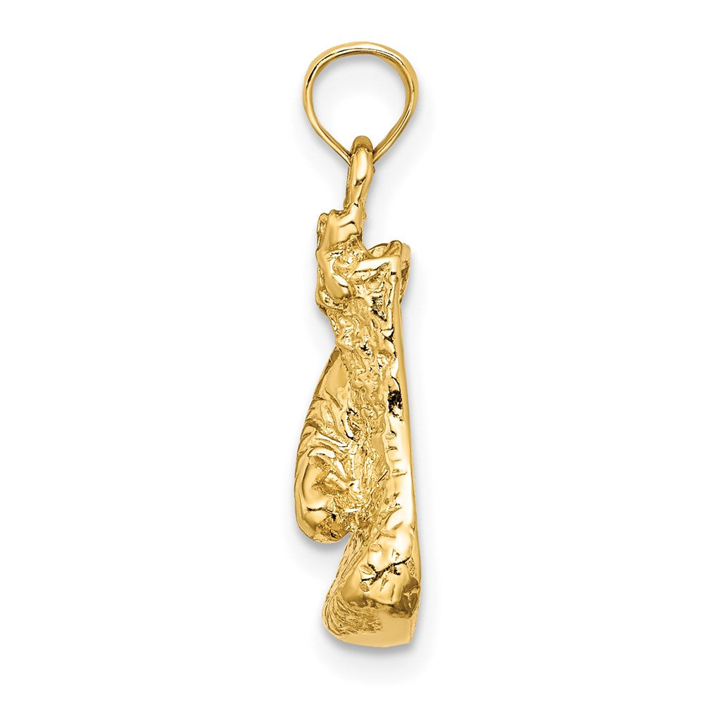 10K 2-D Polished and Textured Single Boxing Glove Charm