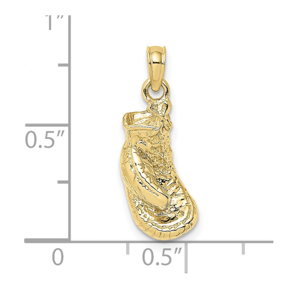 10K 2-D Polished and Textured Single Boxing Glove Charm