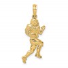 10K Polished Running Football Player Charm
