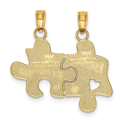 10K BEST FRIENDS 2-Piece Break-Apart Puzzle Pieces Charm