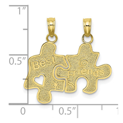 10K BEST FRIENDS 2-Piece Break-Apart Puzzle Pieces Charm
