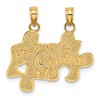 10K BEST FRIENDS 2-Piece Break-Apart Puzzle Pieces Charm