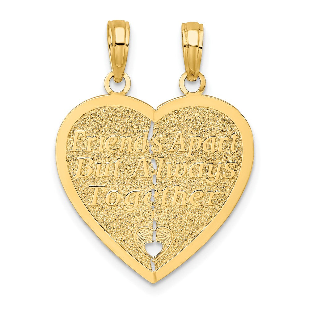 10K FOREVER AND EVER / ...ALWAYS TOGETHER Reversible 2-Piece Break-Apart Heart Charm