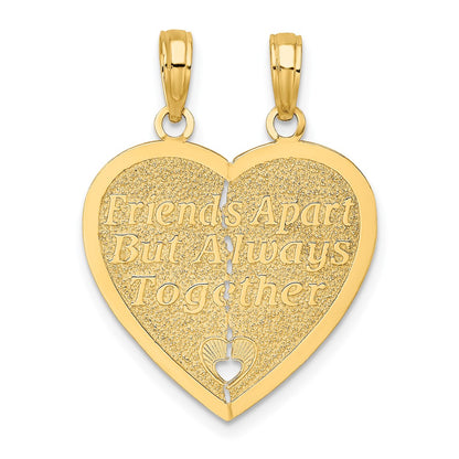 10K FOREVER AND EVER / ...ALWAYS TOGETHER Reversible 2-Piece Break-Apart Heart Charm