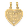 10K FOREVER AND EVER / ...ALWAYS TOGETHER Reversible 2-Piece Break-Apart Heart Charm