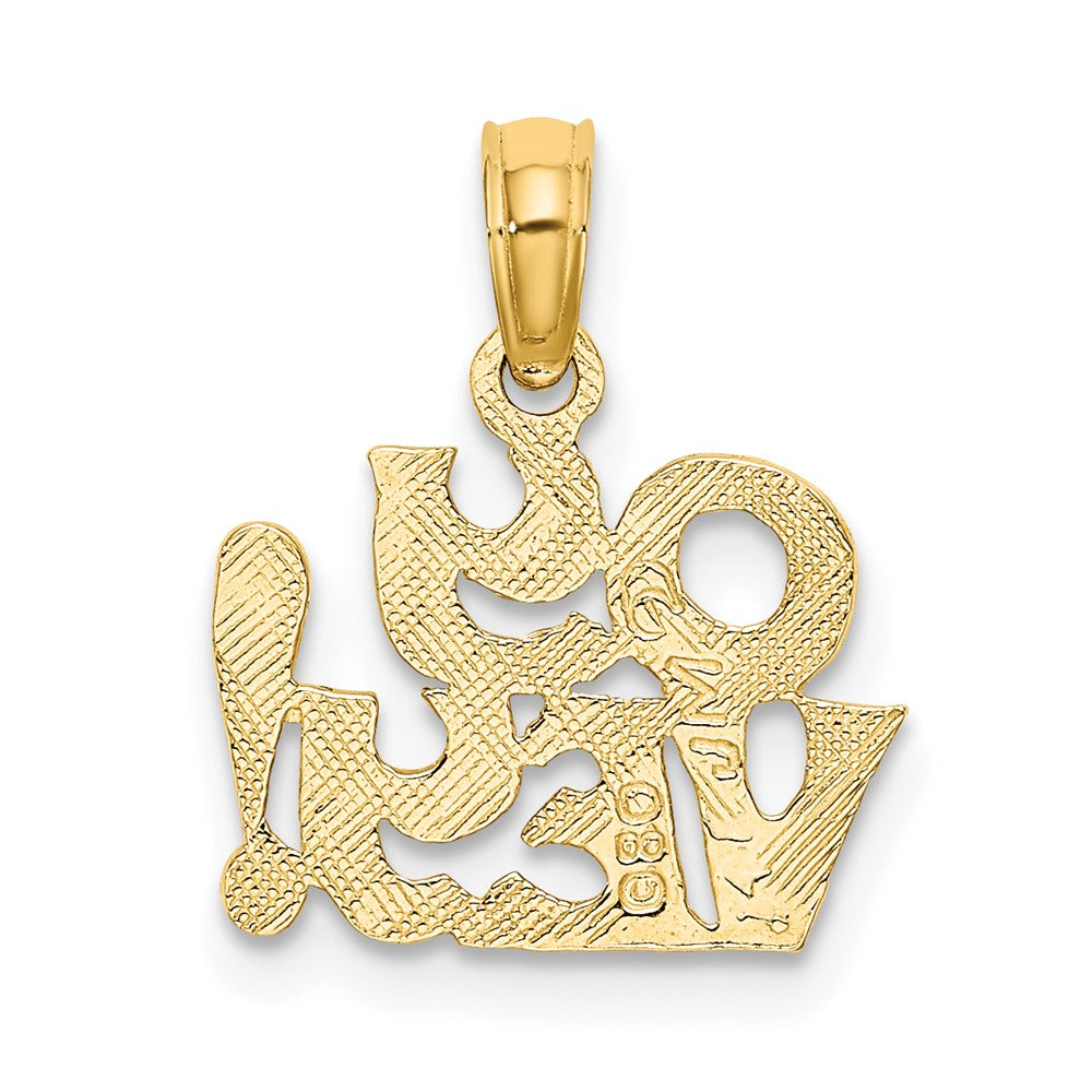 10K Polished and Textured OY VEY Charm