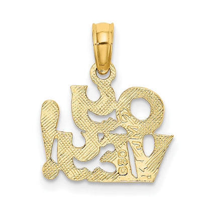 10K Polished and Textured OY VEY Charm
