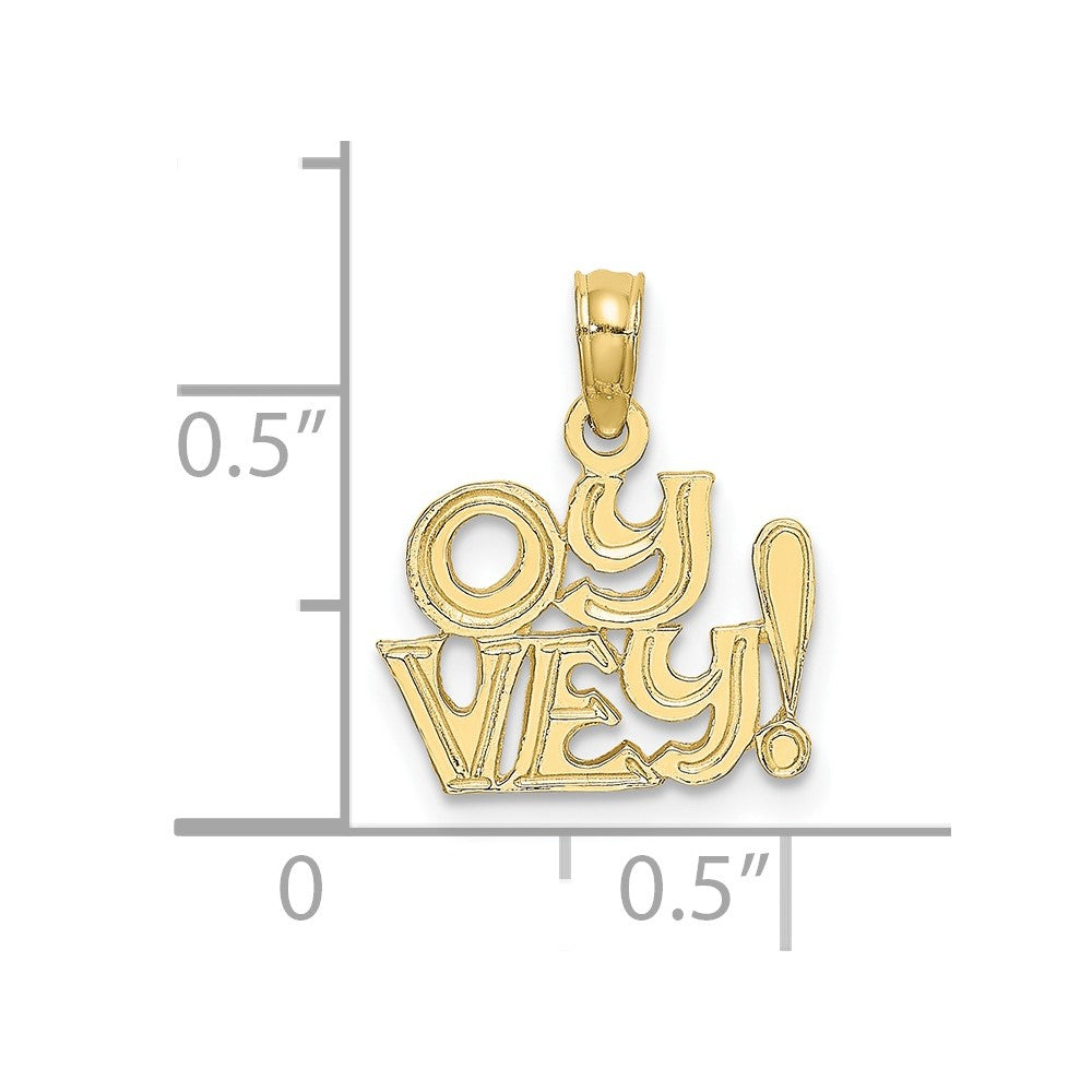 10K Polished and Textured OY VEY Charm