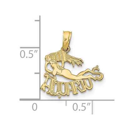 10K AQUARIUS Zodiac Charm