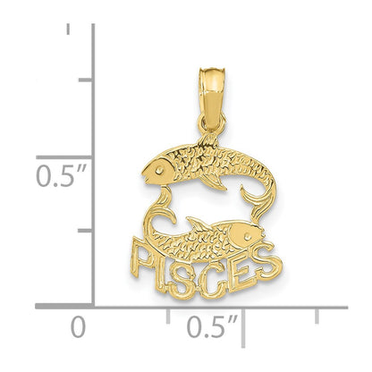 10K PISCES Zodiac Charm
