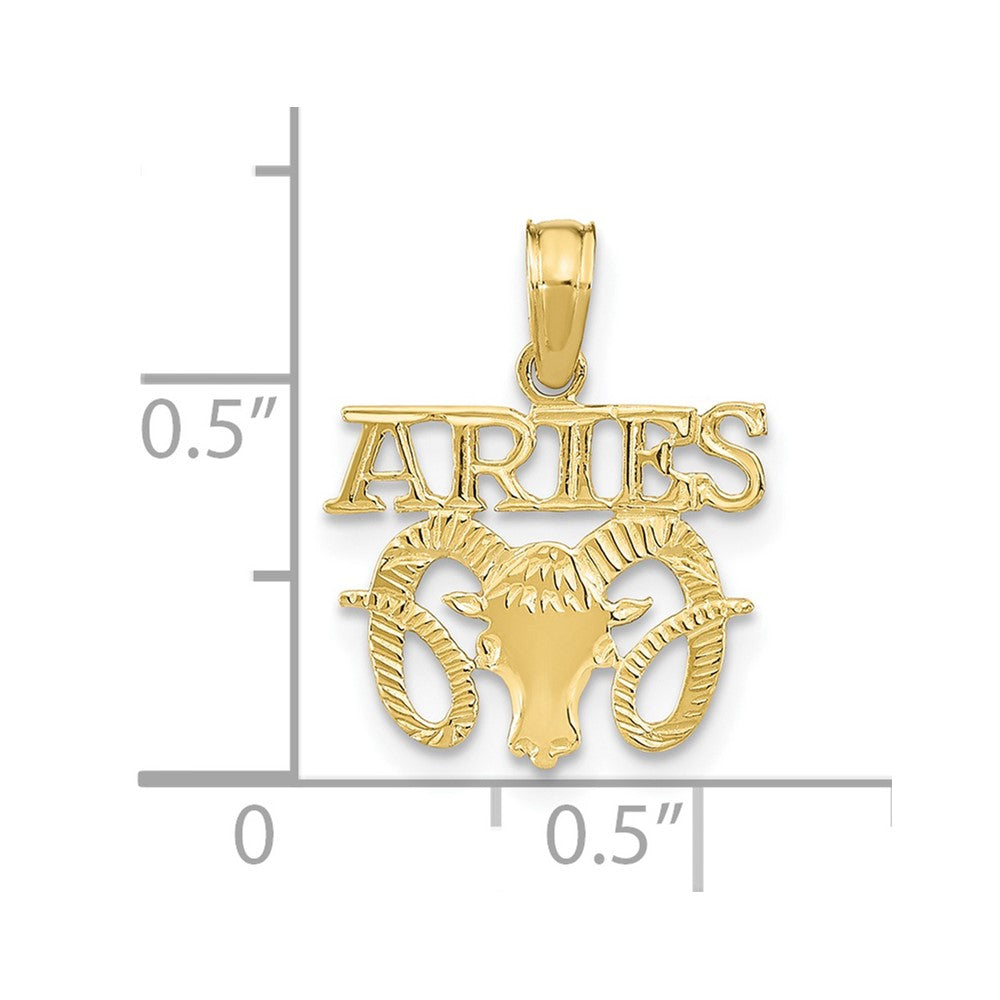 10K ARIES Zodiac Charm