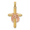 10K Two-Tone Cross with Drape Charm