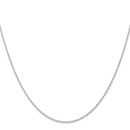 10k White Gold .95mm Carded Cable Rope Chain