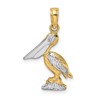 10K and White Rhodium 3-D Small Standing Pelican Charm