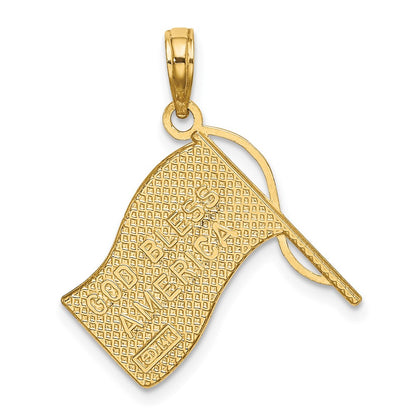 10k and White Rhodium American Flag Charm