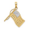 10k and White Rhodium American Flag Charm