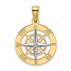 10K and White Rhodium Nautical Compass Charm