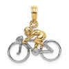 10K and White Rhodium 3-D Bicycle With Rider Charm