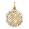 10K and White Rhodium Diamond-cut Sunflower Pendant Charm