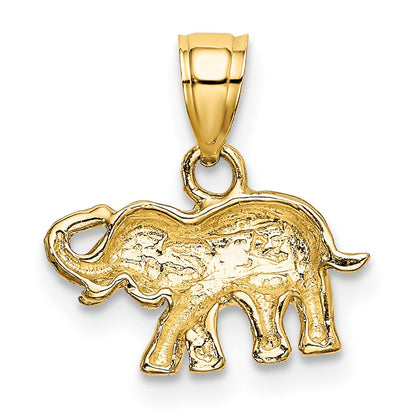 10k and White Rhodium Small Elephant Charm
