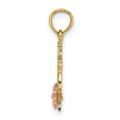10K Two-Tone #1 GRANDMA with Flower Charm
