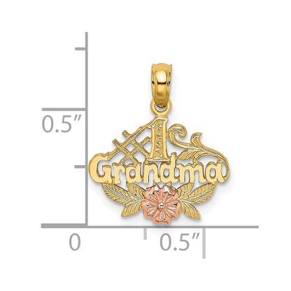 10K Two-Tone #1 GRANDMA with Flower Charm