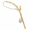 10K and White Rhodium Large 3-D Moveable Fishing Pole with Reel Pendant