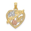 10K Two-tone and White Rhodium #1 MOTHER in Heart Charm