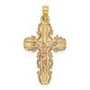 10K Two-Tone with Lace Trim Crucifix Charm