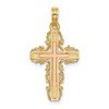 10K Two-Tone with Lace Trim Cross Charm