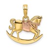 10k Two-Tone 2-D Rocking Horse with Saddle Charm