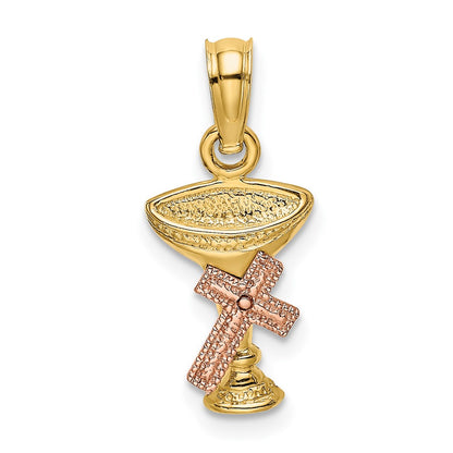 10K Two-Tone Communion Cup with Cross Charm