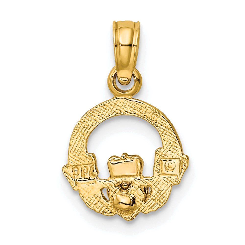 10k Two-Tone Claddagh with Heart Charm