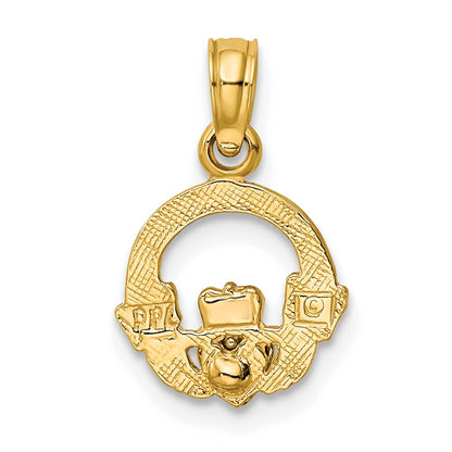10k Two-Tone Claddagh with Heart Charm