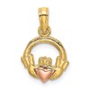10k Two-Tone Claddagh with Heart Charm