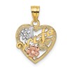 10k Two-Tone and White Rhodium #1 WIFE In Heart Charm