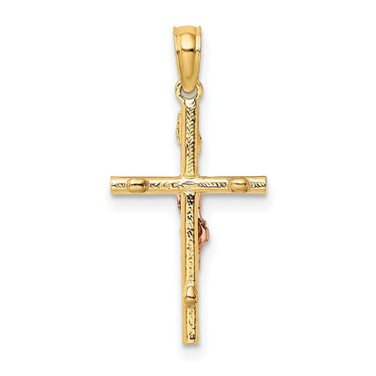 10k Two-Tone Crucifix Charm
