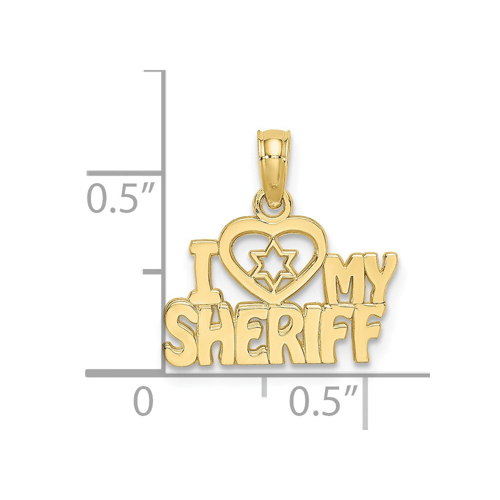 10k I Heart MY SHERIFF Charm