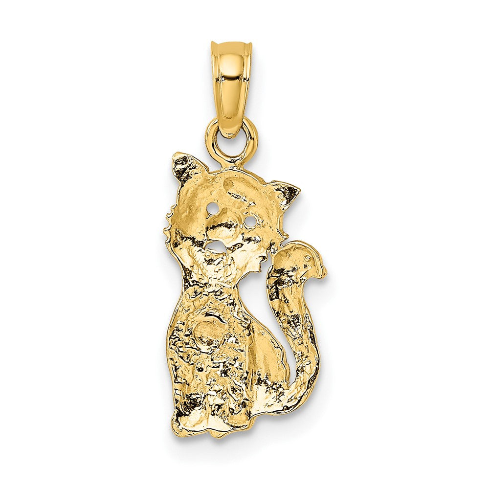 10k Two-Tone Cat with Heart Charm