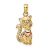 10k Two-Tone Cat with Heart Charm