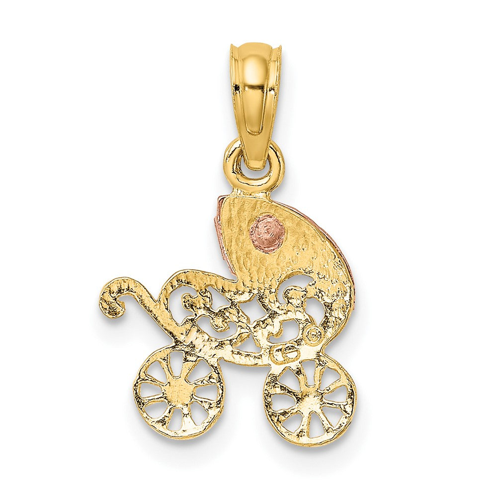 10k Two-Tone Baby Carriage with Visor Charm