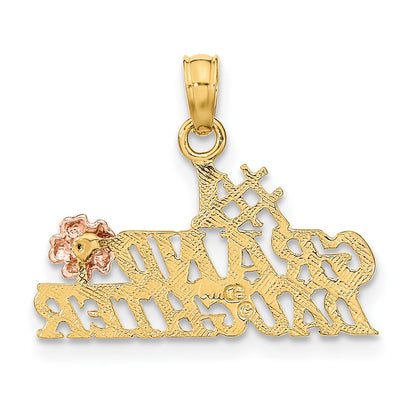 10k Two-Tone #1 GRANDDAUGHTER with Flowers Charm